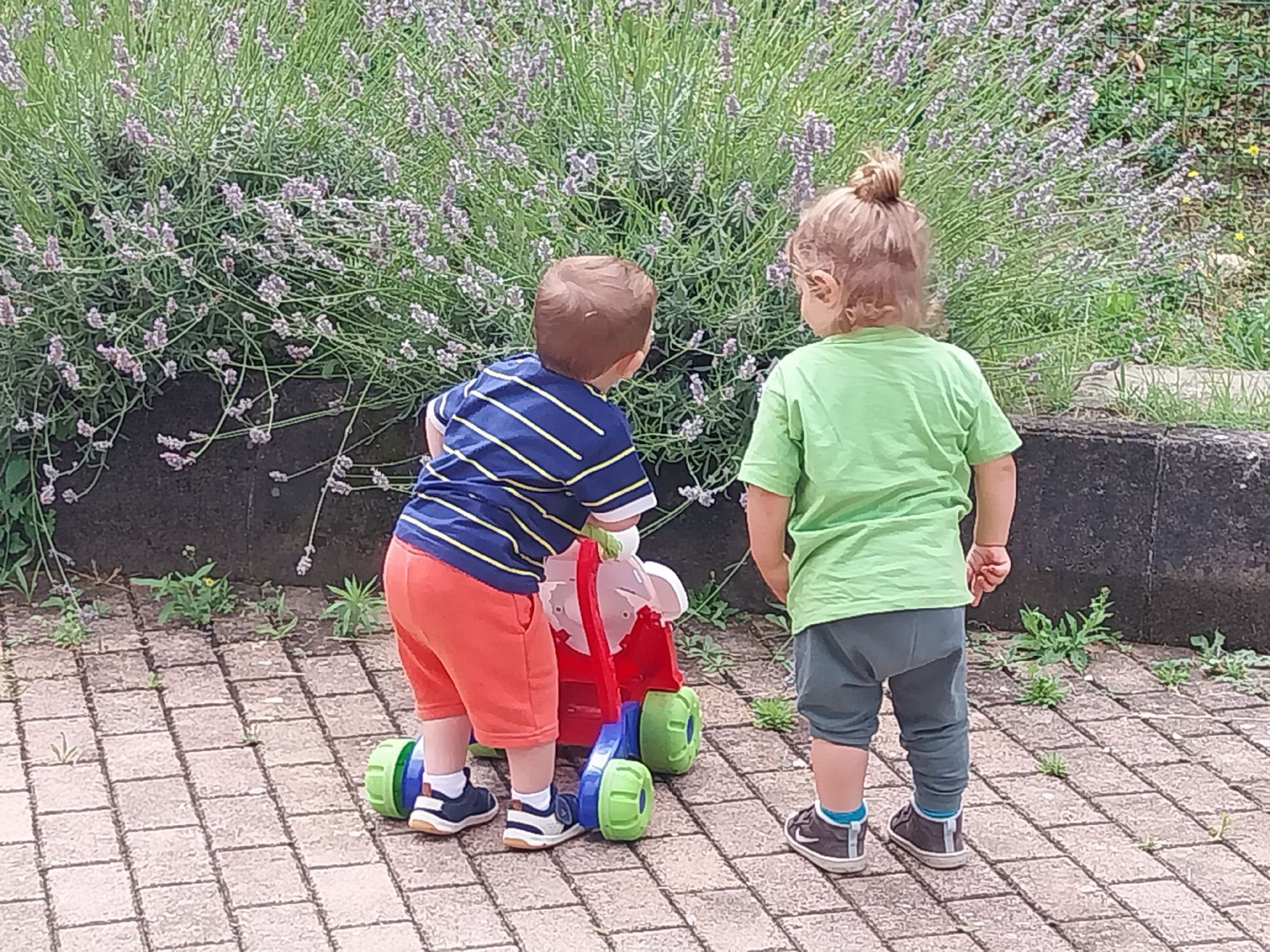 disegno di bambini con educatrice