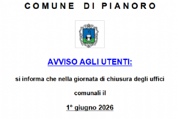 Chiusura degli uffici comunali il 1° giugno 2026